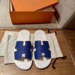 Dép Hermes Izmir da Epsom Màu Xanh Đế Trắng