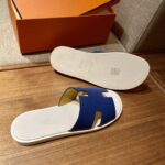 Dép Hermes Izmir da Epsom Màu Xanh Đế Trắng