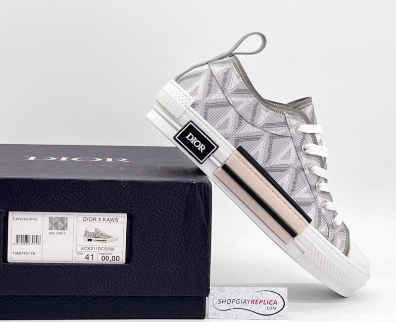Giày Dior B23 cổ thấp Gray CD Diamond Like Auth