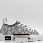 Giày Dior B23 Low Xám họa tiết Diamond cổ thấp