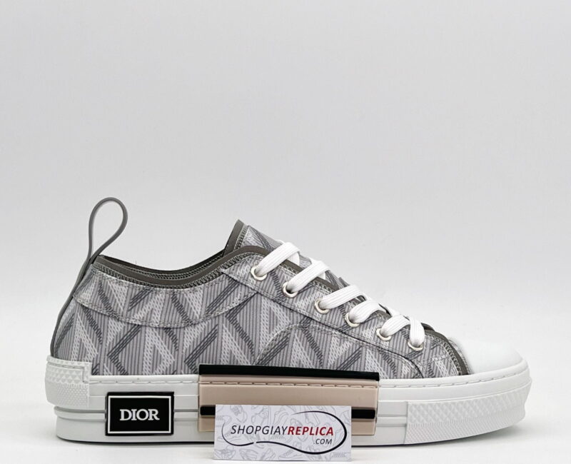 Giày Dior B23 Low Xám họa tiết Diamond cổ thấp