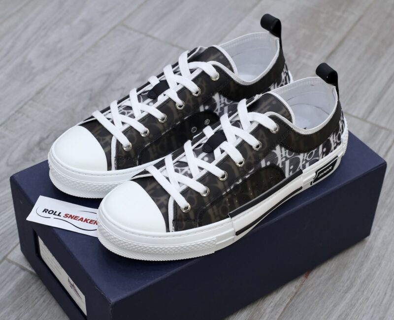 Dior B23 Low Top Black họa tiết White Dior Oblique Canvas