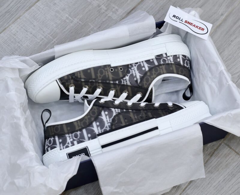 Dior B23 Low Top Black họa tiết White Dior Oblique Canvas