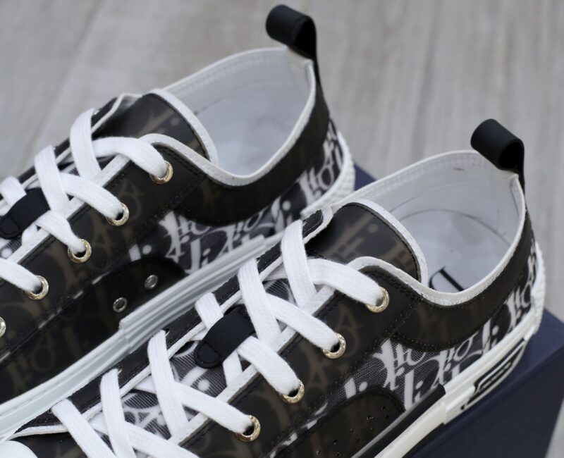 Dior B23 Low Top Black họa tiết White Dior Oblique Canvas