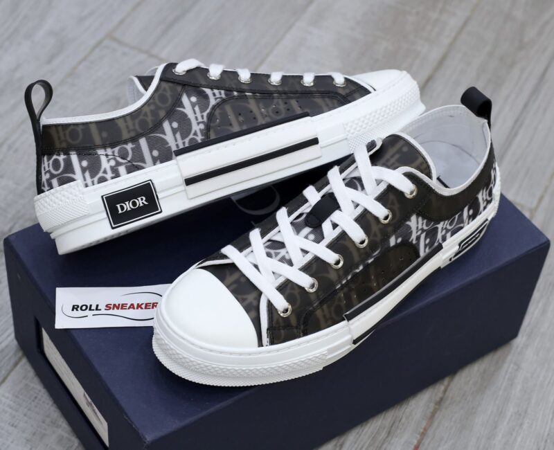 Dior B23 Low Top Black họa tiết White Dior Oblique Canvas