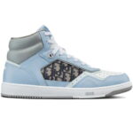 Giày Dior B27 High Light Blue and White Gray họa tiết vải Dior Oblique Jacquard Like Auth