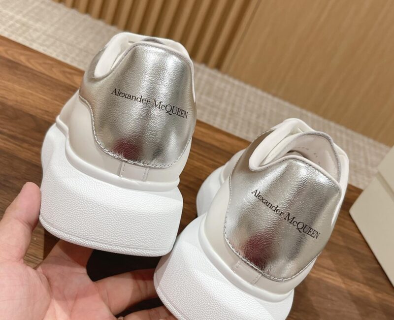 Giày Alexander McQueen Trắng Gót Bạc