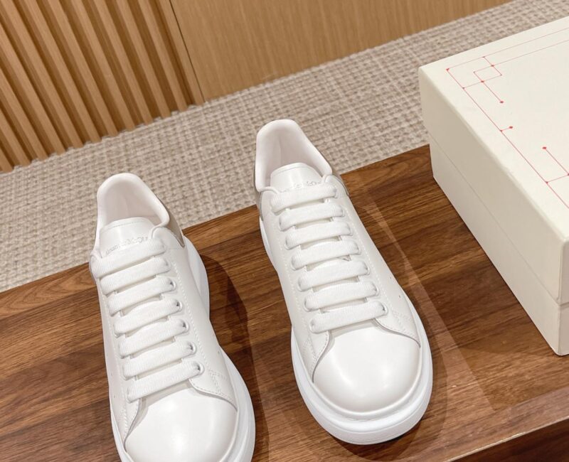 Giày Alexander McQueen Trắng Gót Bạc