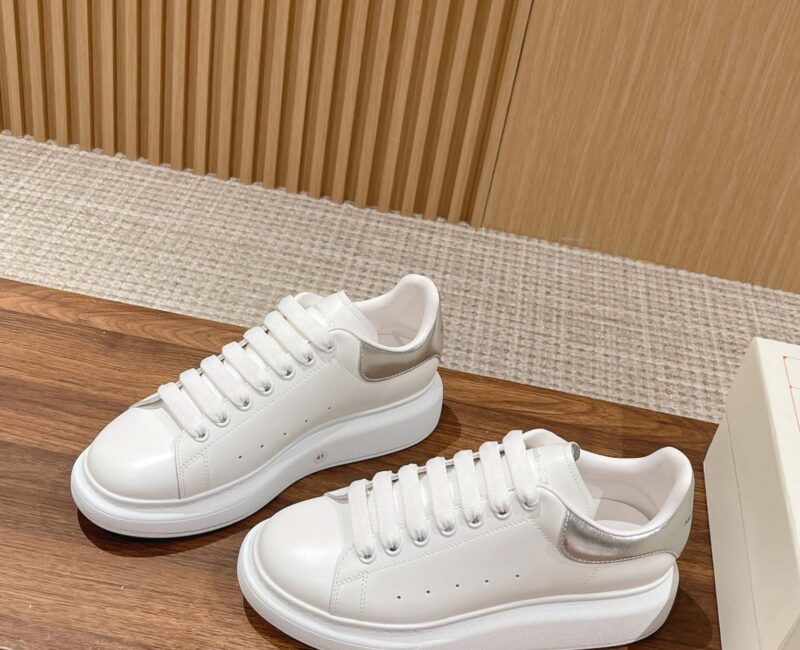 Giày Alexander McQueen Trắng Gót Bạc