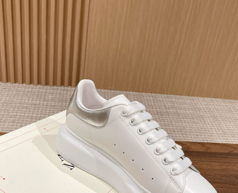 Giày Alexander McQueen Trắng Gót Bạc