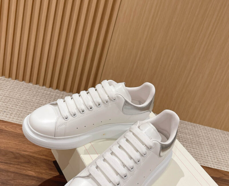Giày Alexander McQueen Trắng Gót Bạc