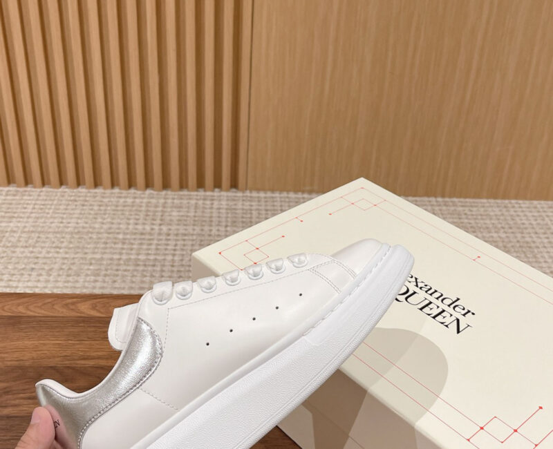 Giày Alexander McQueen Trắng Gót Bạc