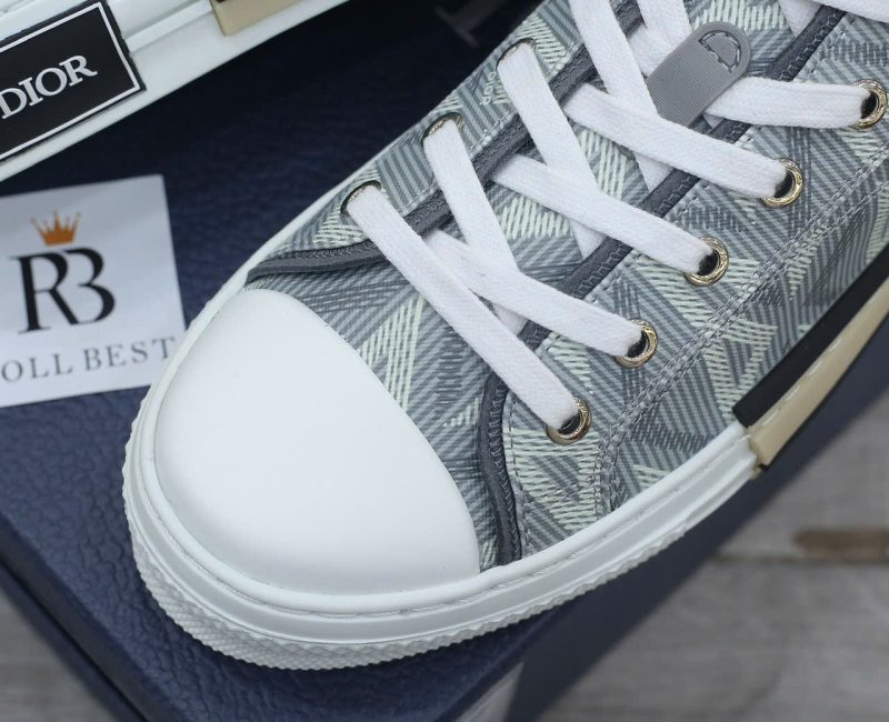 Giày Dior B23 Low Gray CD Diamond Canvas Best Quality
