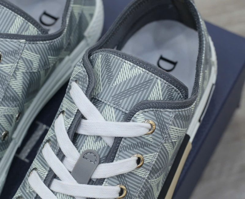 Giày Dior B23 Low Gray CD Diamond Canvas Best Quality