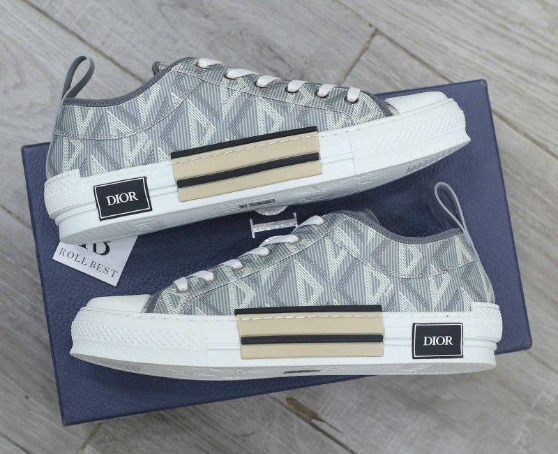 Giày Dior B23 Low Gray CD Diamond Canvas Best Quality