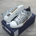 Giày Dior B23 Low Gray CD Diamond Canvas Best Quality