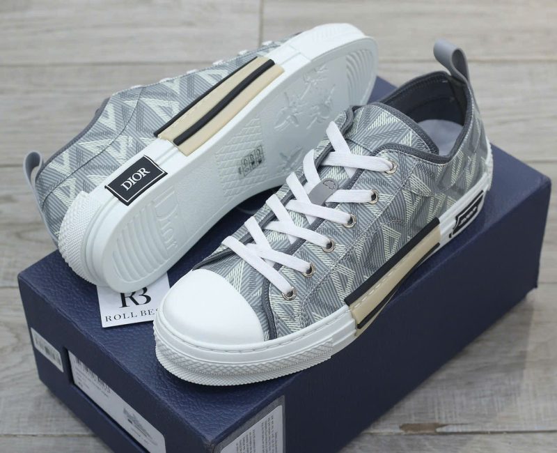 Giày Dior B23 Low Gray CD Diamond Canvas Best Quality