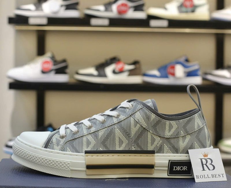 Giày Dior B23 Low Gray CD Diamond Canvas Best Quality