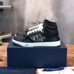 Giày Dior B27 High Black họa tiết vải Dior Oblique Jacquard Like Auth
