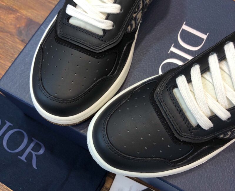 Giày Dior B27 High Black họa tiết vải Dior Oblique Jacquard Like Auth