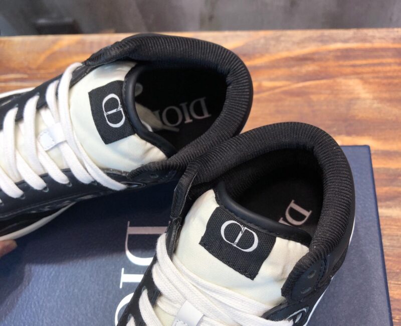 Giày Dior B27 High Black họa tiết vải Dior Oblique Jacquard Like Auth