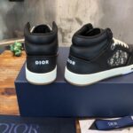 Giày Dior B27 High Black họa tiết vải Dior Oblique Jacquard Like Auth