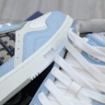 Giày Dior B27 High Light Blue and White Gray họa tiết vải Dior Oblique Jacquard Like Auth