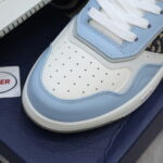 Giày Dior B27 High Light Blue and White Gray họa tiết vải Dior Oblique Jacquard Like Auth