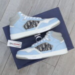 Giày Dior B27 High Light Blue and White Gray họa tiết vải Dior Oblique Jacquard Like Auth