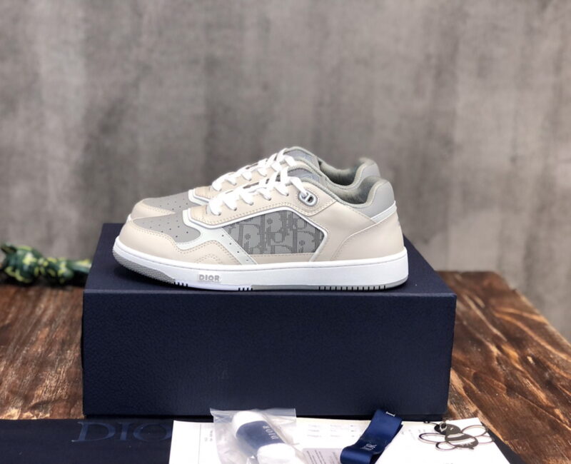 Giày Dior B27 Low Grey Beige họa tiết Dior Oblique Galaxy Like Auth