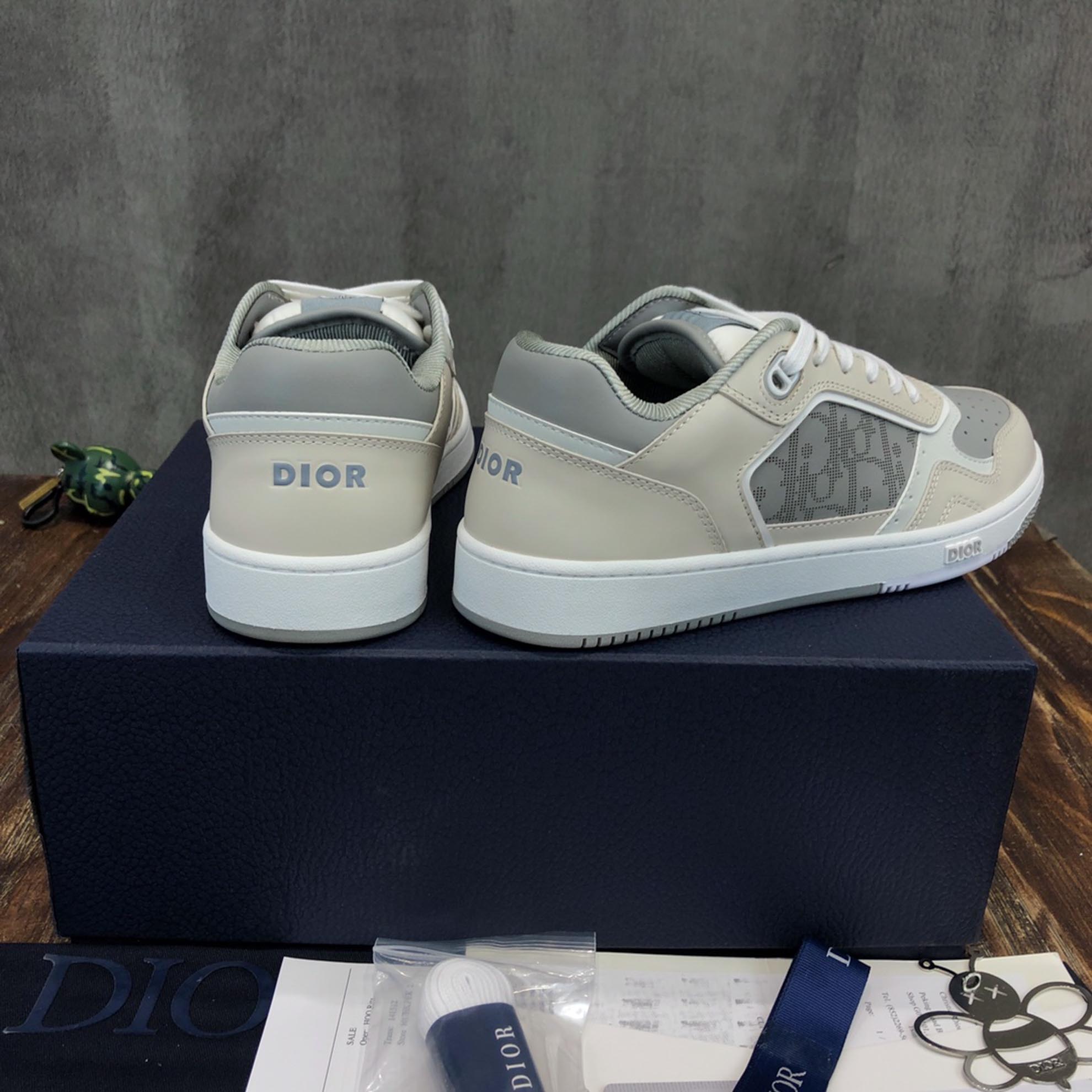 Giày Dior B27 Low Grey Beige họa tiết Dior Oblique Galaxy Like Auth