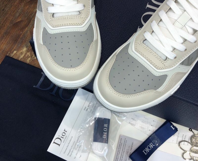 Giày Dior B27 Low Grey Beige họa tiết Dior Oblique Galaxy Like Auth