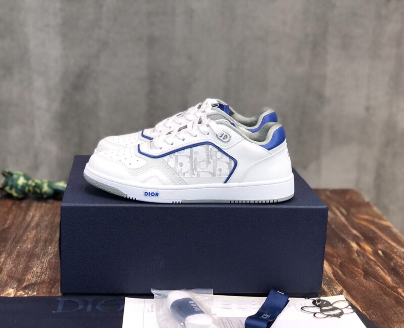Giày Dior B27 Low White Blue họa tiết Dior Oblique Galaxy Like Auth