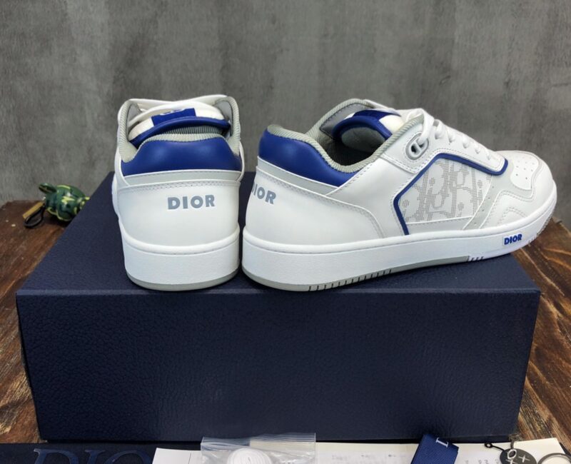 Giày Dior B27 Low White Blue họa tiết Dior Oblique Galaxy Like Auth
