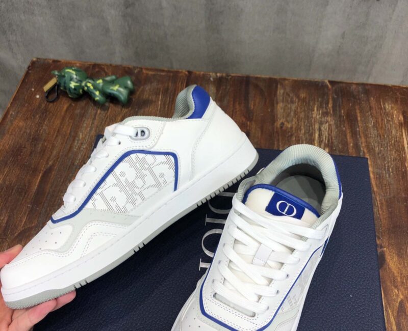 Giày Dior B27 Low White Blue họa tiết Dior Oblique Galaxy Like Auth