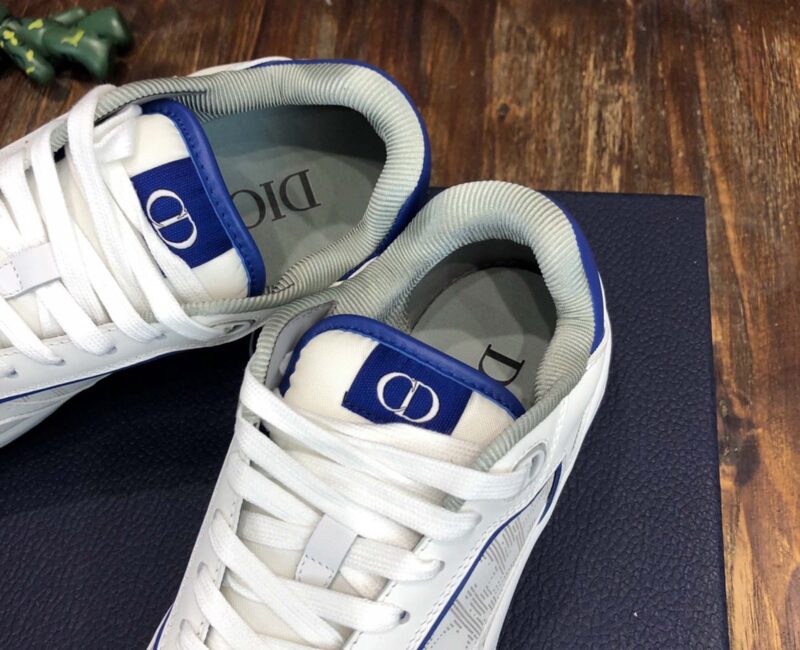 Giày Dior B27 Low White Blue họa tiết Dior Oblique Galaxy Like Auth