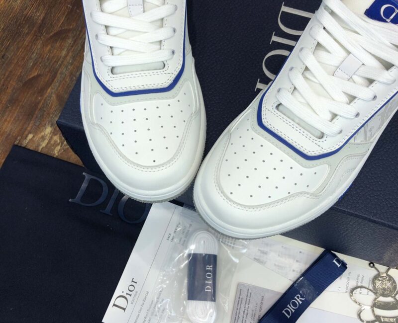 Giày Dior B27 Low White Blue họa tiết Dior Oblique Galaxy Like Auth