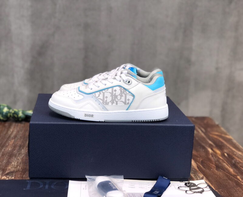 Giày Dior B27 Low White Light Blue họa tiết Dior Oblique Galaxy Like Auth
