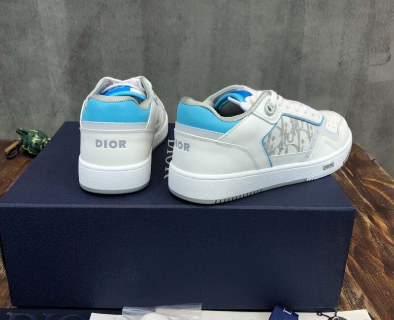 Giày Dior B27 Low White Light Blue họa tiết Dior Oblique Galaxy Like Auth