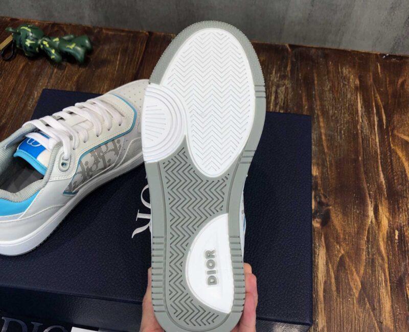 Giày Dior B27 Low White Light Blue họa tiết Dior Oblique Galaxy Like Auth