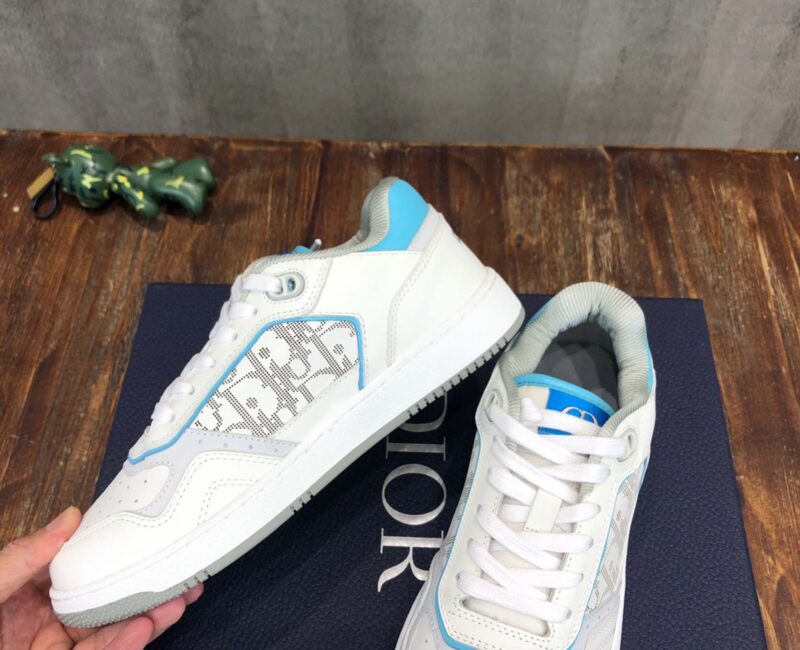 Giày Dior B27 Low White Light Blue họa tiết Dior Oblique Galaxy Like Auth
