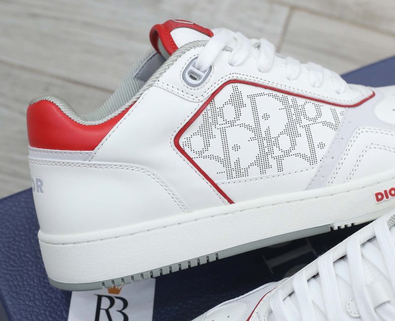 Giày Dior B27 Low White Red họa tiết Dior Oblique Galaxy Like Auth