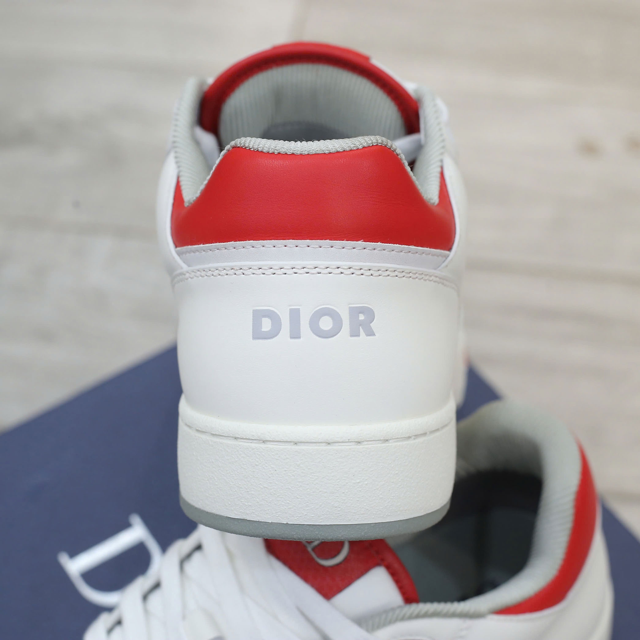 Giày Dior B27 Low White Red họa tiết Dior Oblique Galaxy Like Auth