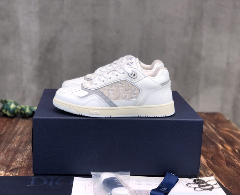 Giày Dior B27 White họa tiết vải Off-White Dior Oblique Jacquard Like Auth