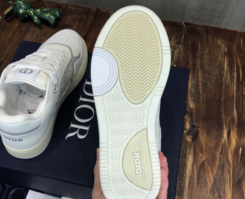 Giày Dior B27 White họa tiết vải Off-White Dior Oblique Jacquard Like Auth