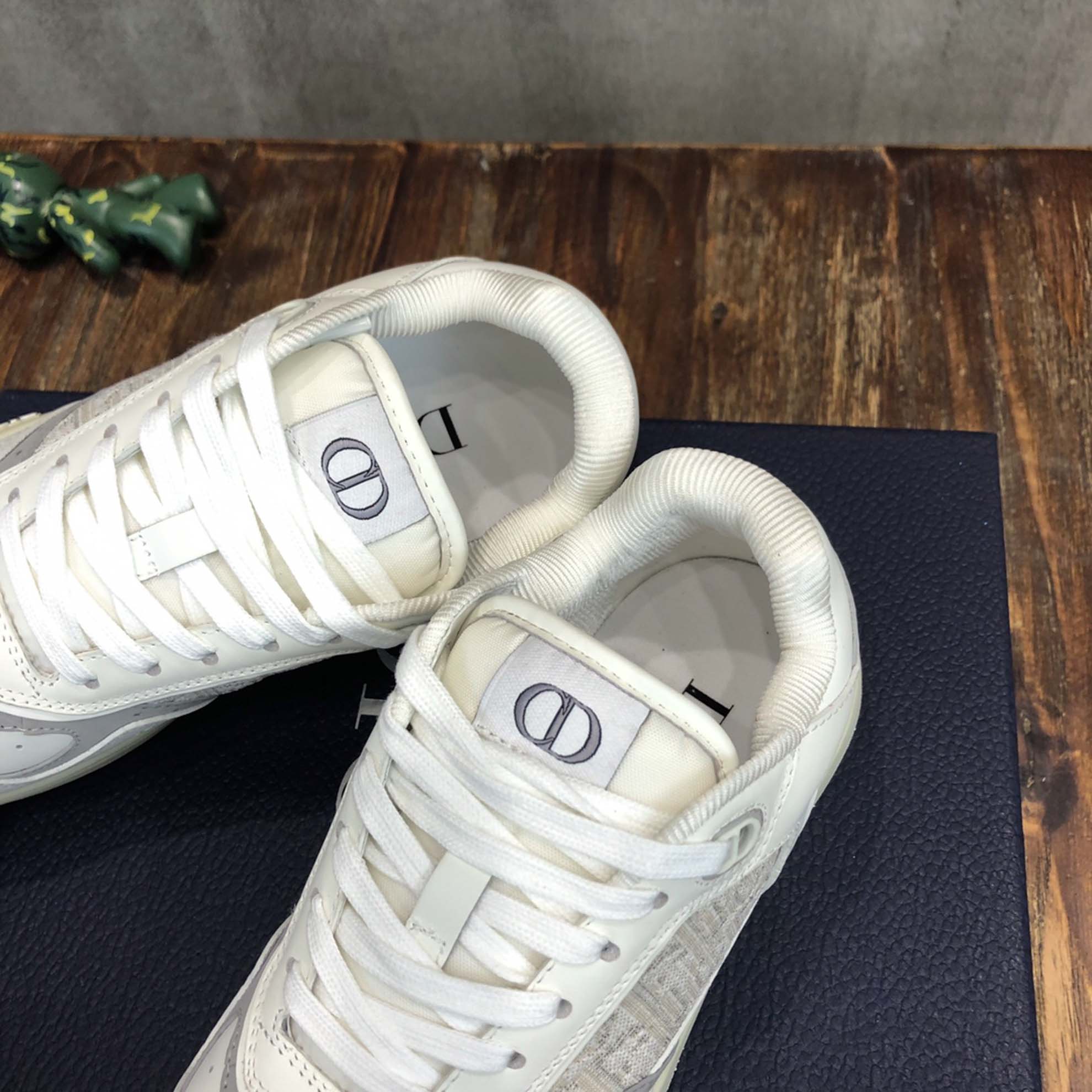 Giày Dior B27 White họa tiết vải Off-White Dior Oblique Jacquard Like Auth