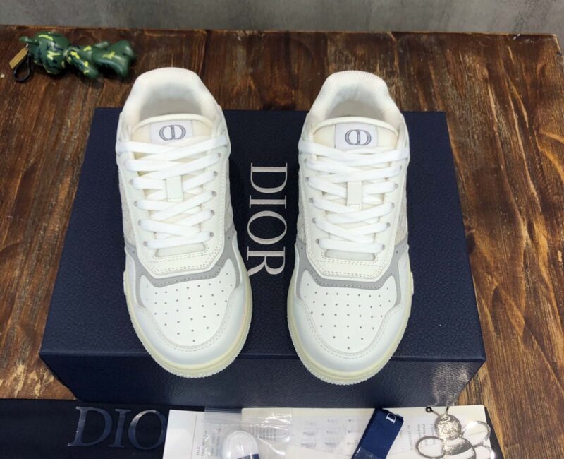 Giày Dior B27 White họa tiết vải Off-White Dior Oblique Jacquard Like Auth