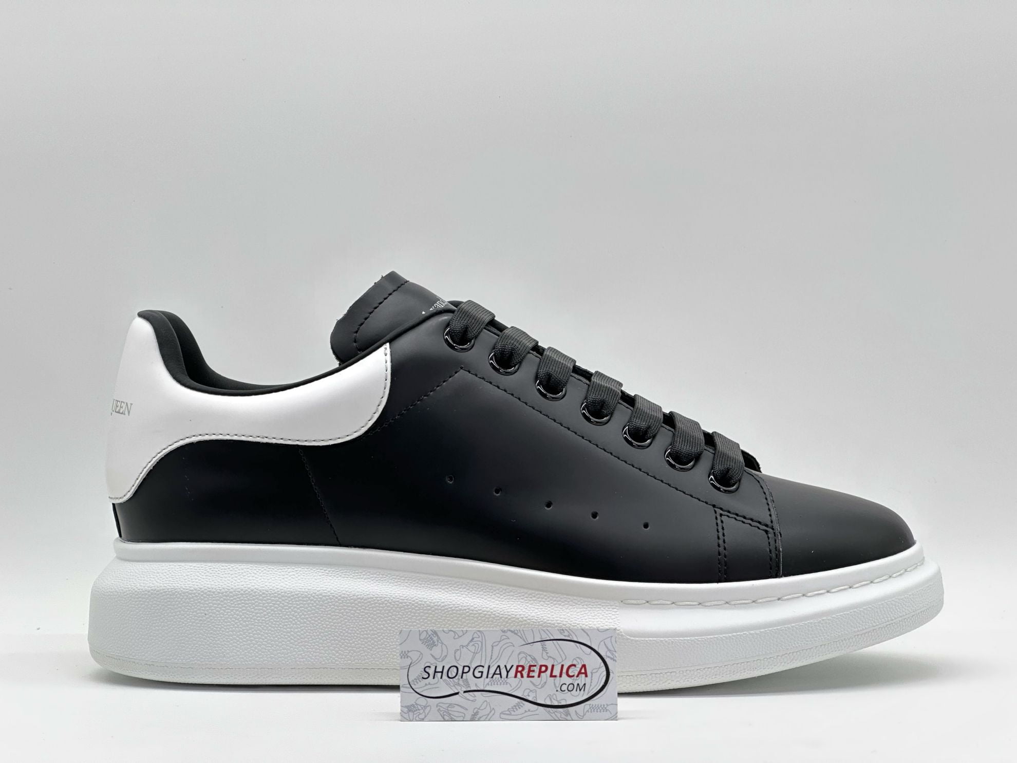 Giày Alexander McQueen Đen gót Trắng Like Auth