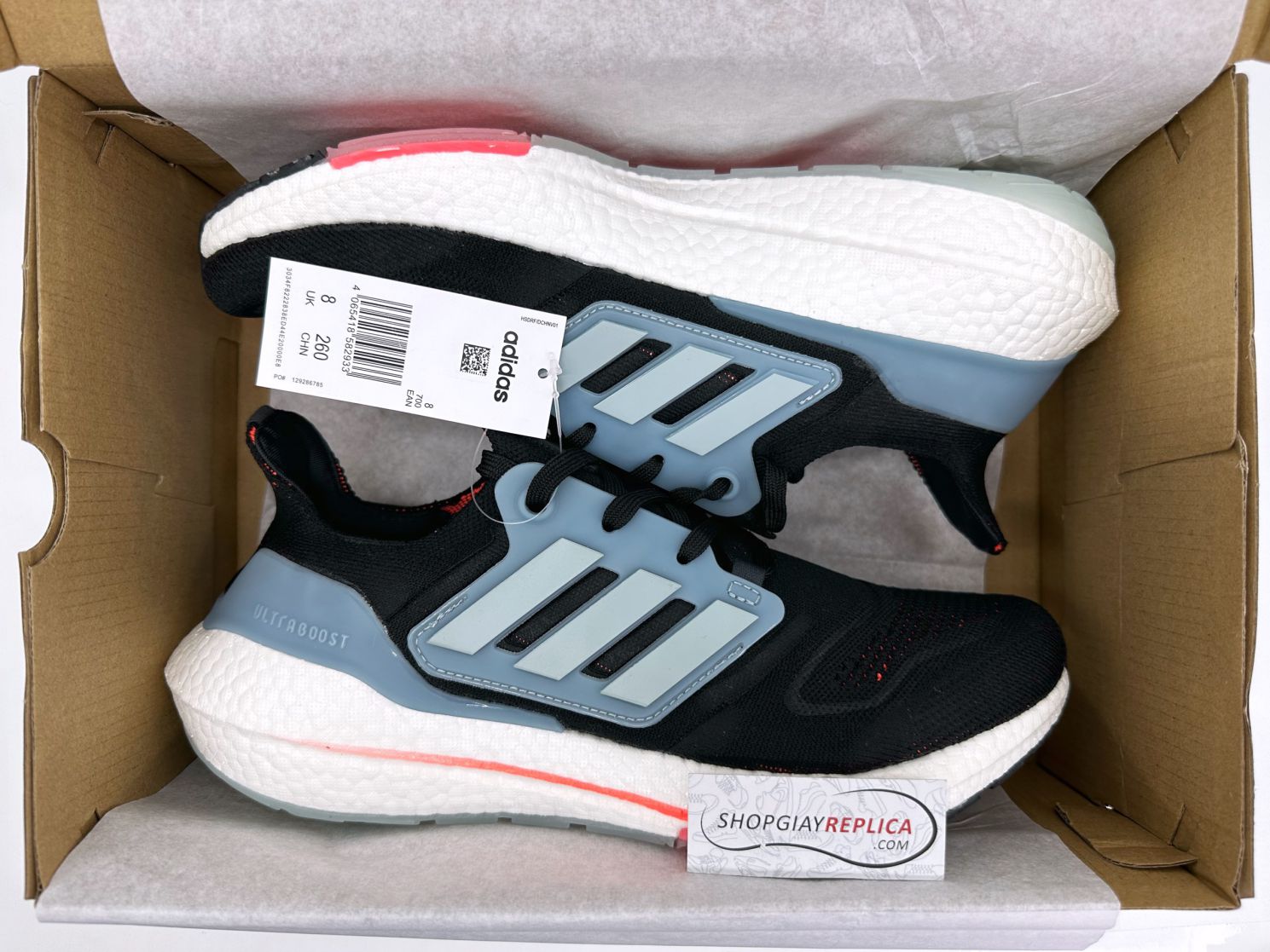 Giày Adidas UltraBoost 22 Core Black Magic Grey Like Auth