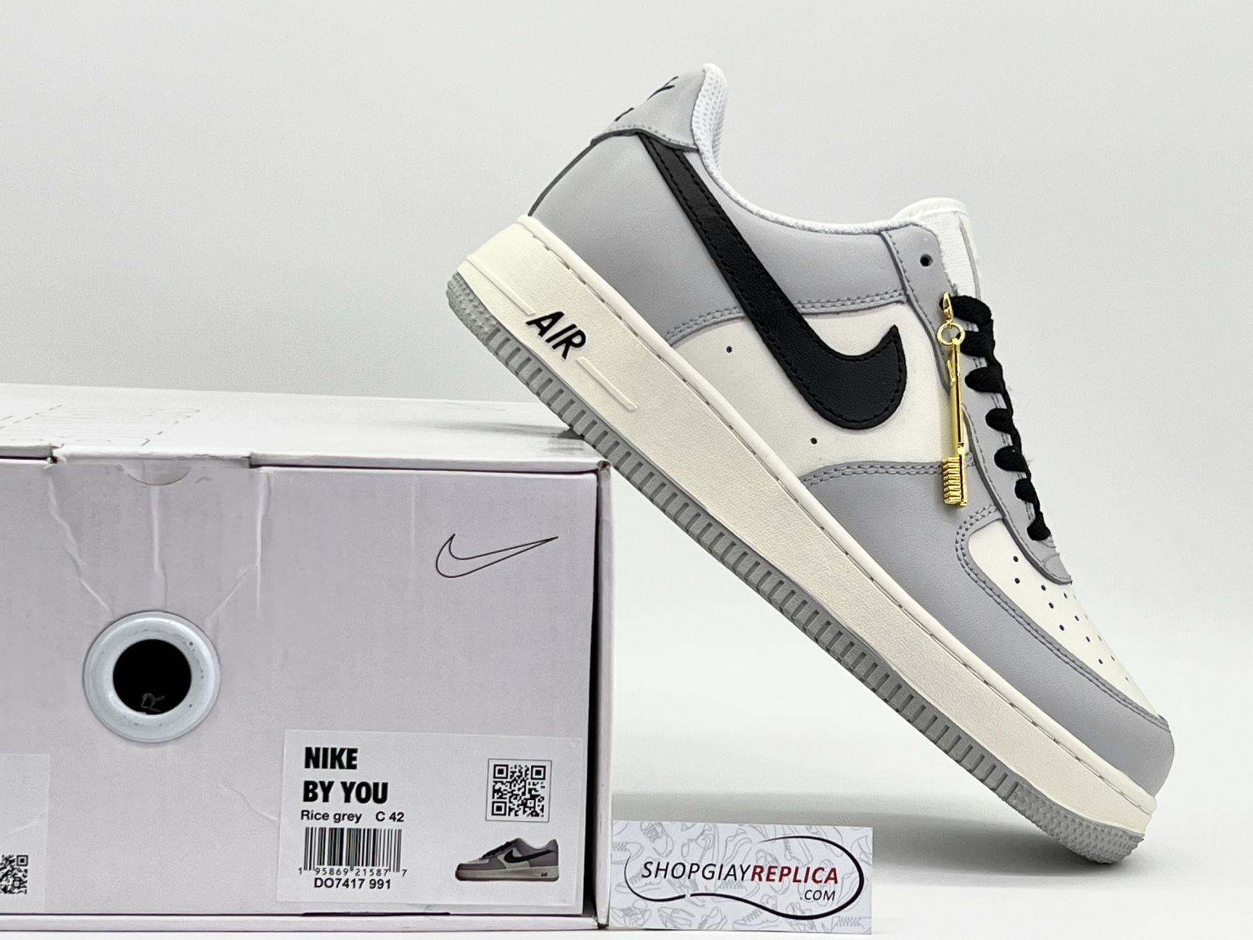 Giày Nike Air Force 1 Low By You Custom Smoke Grey Like Auth